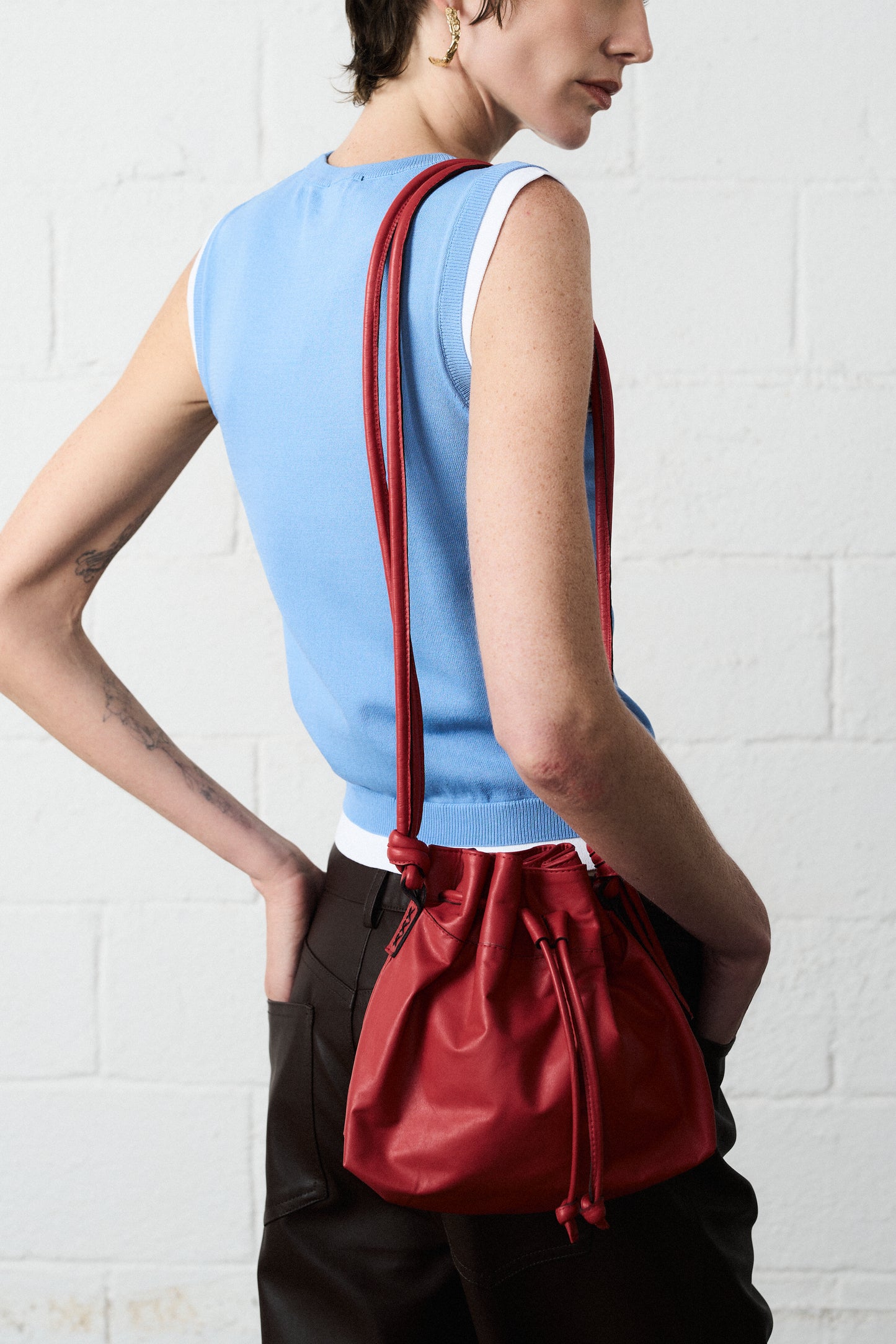 Noa Tomato Red Drawstring Bag