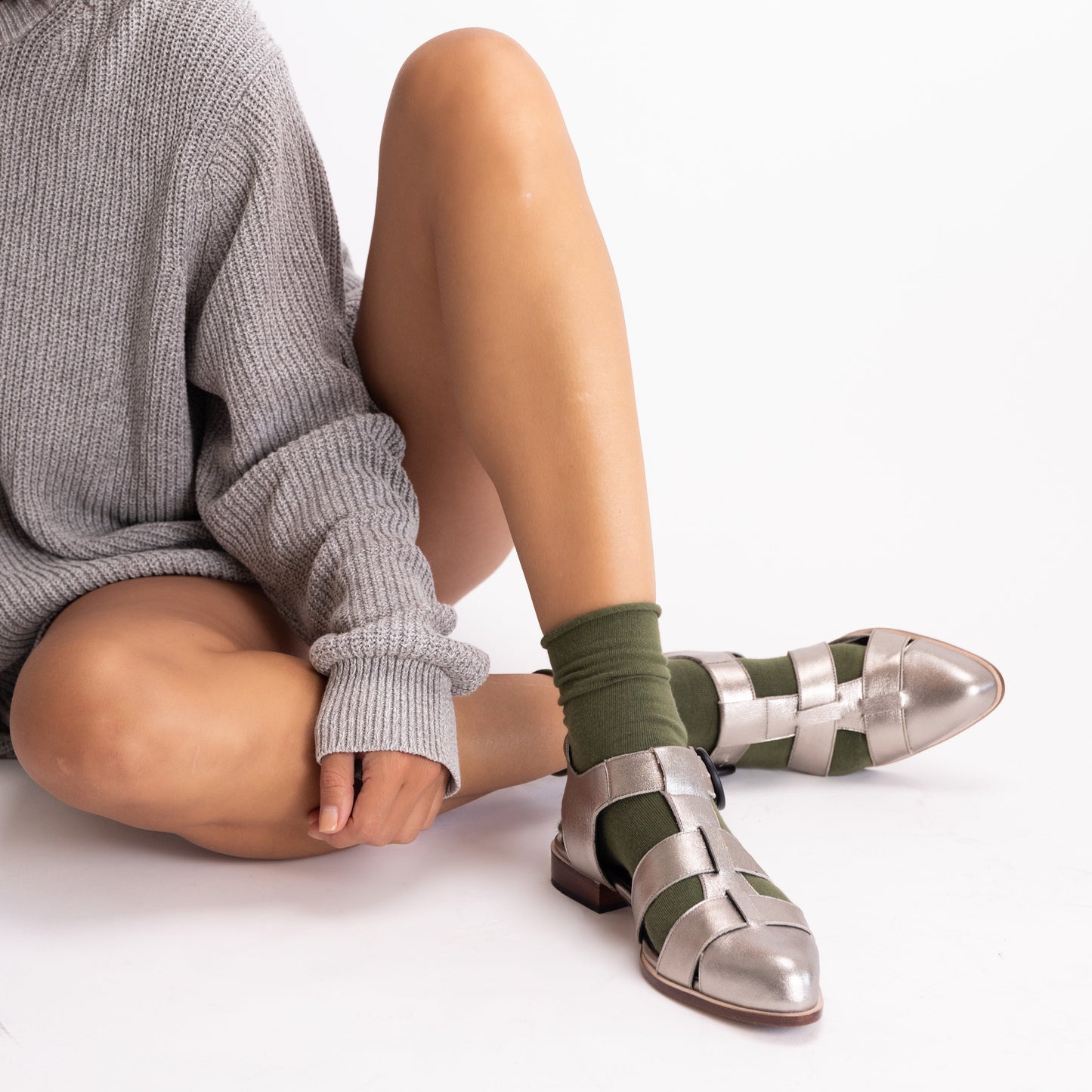 Eloah Silver Fisherman Sandals