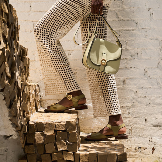 Karina Flat Olive Green Sandals