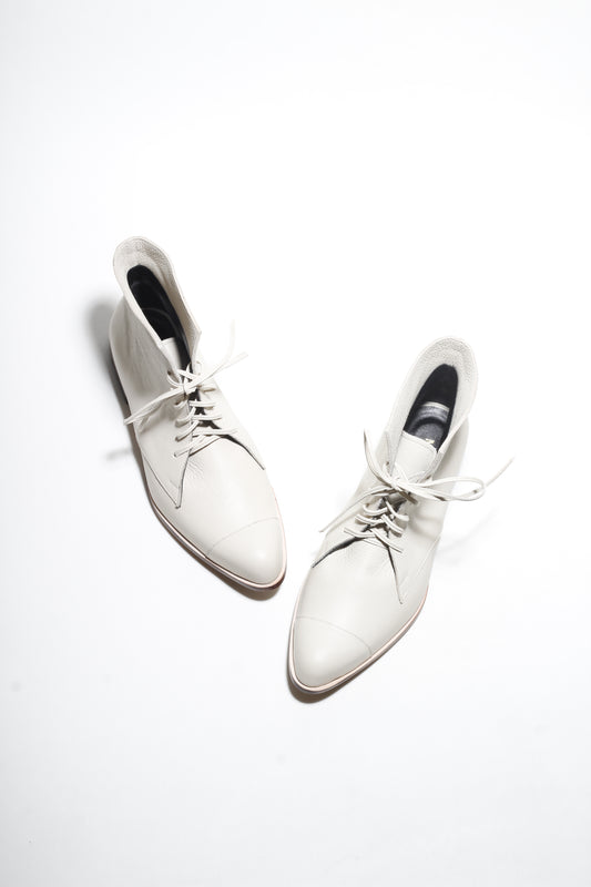 Liz Off-White Ankle Boots