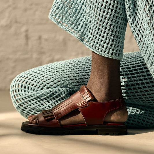 Rio Brown Fringe Sandals