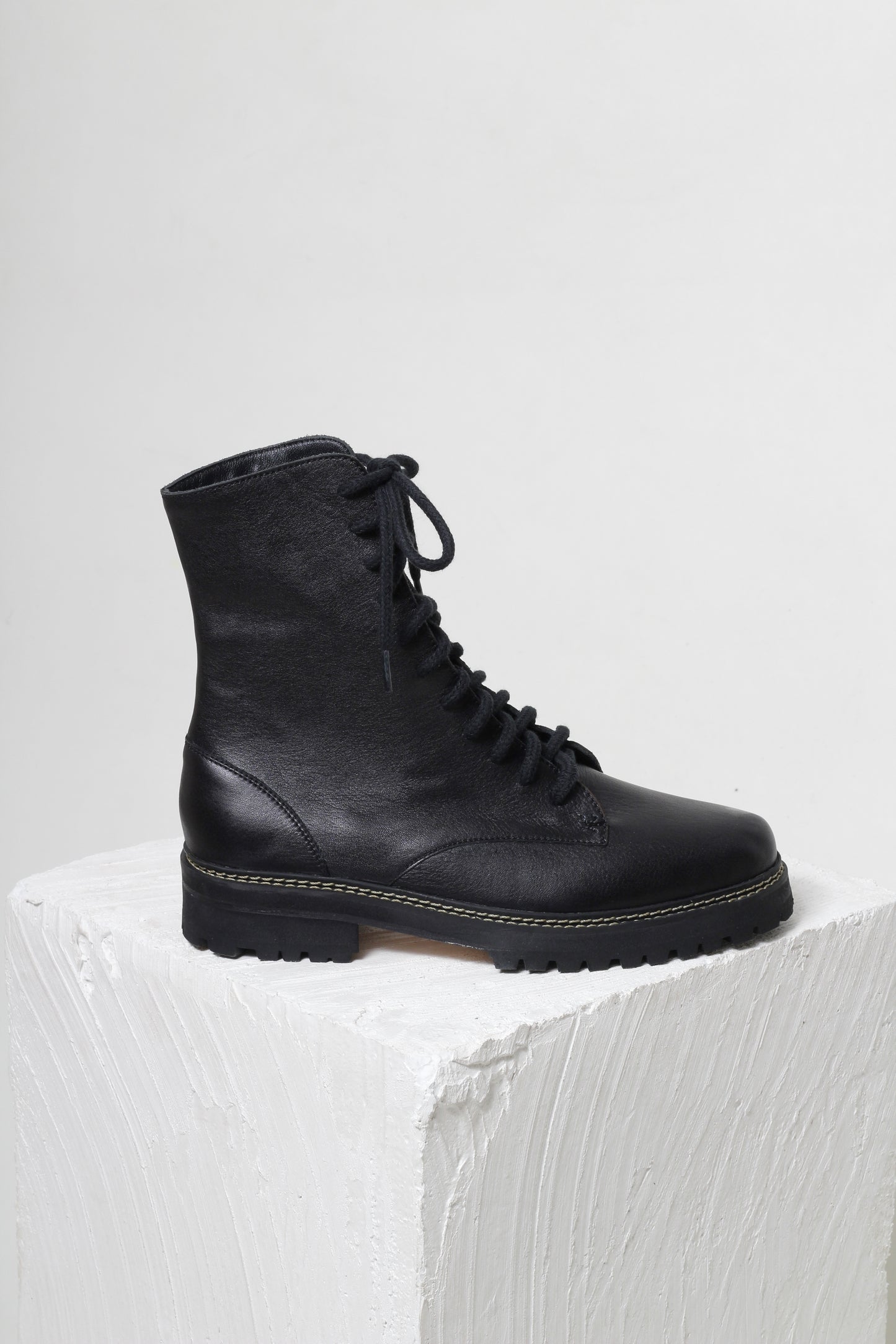 Angelina Black Combat Boots