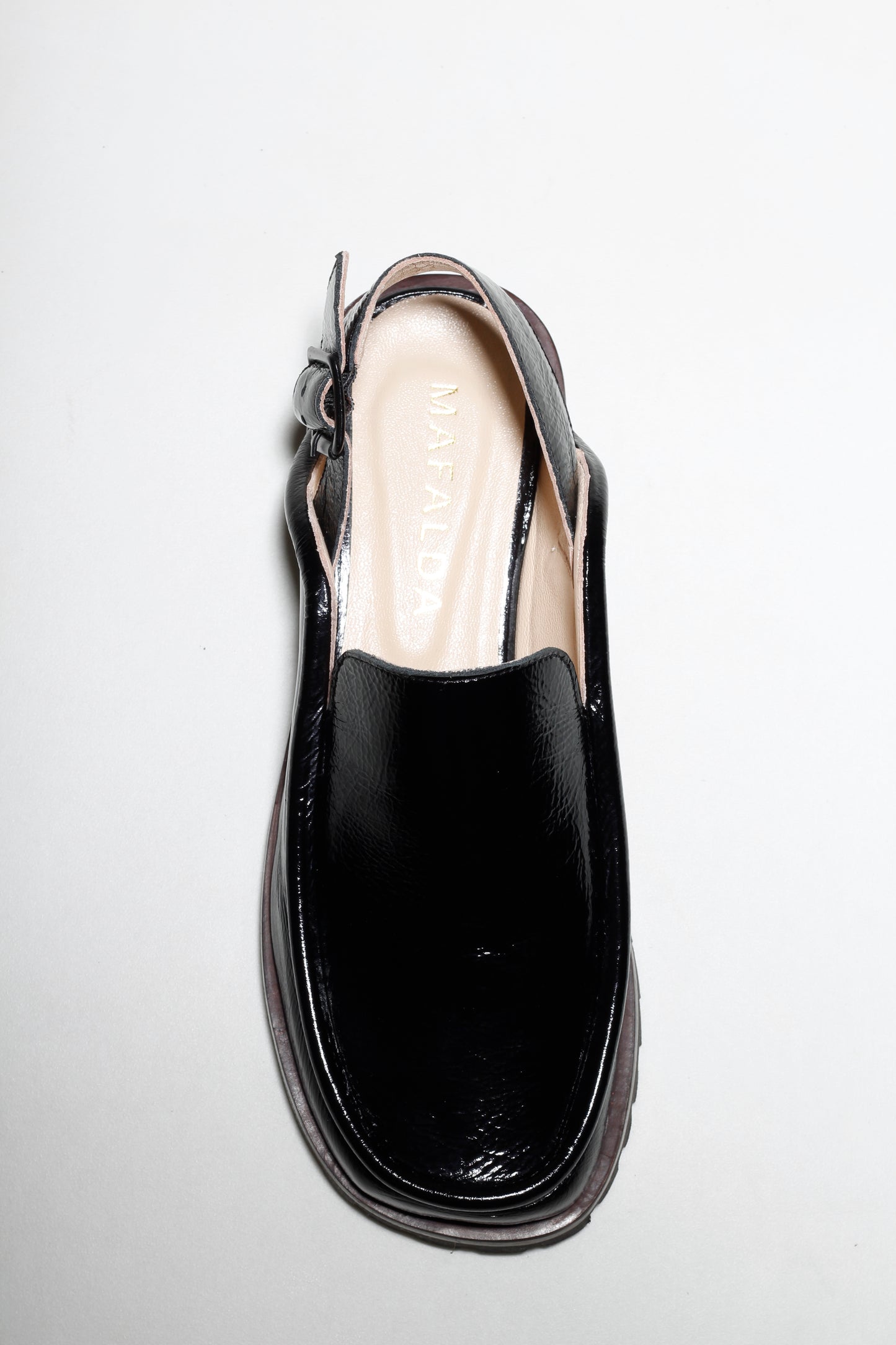 Dominic Black Patent Slingback Loafer