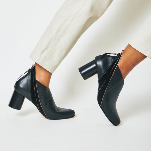Manu Black Heel Ankle Boots