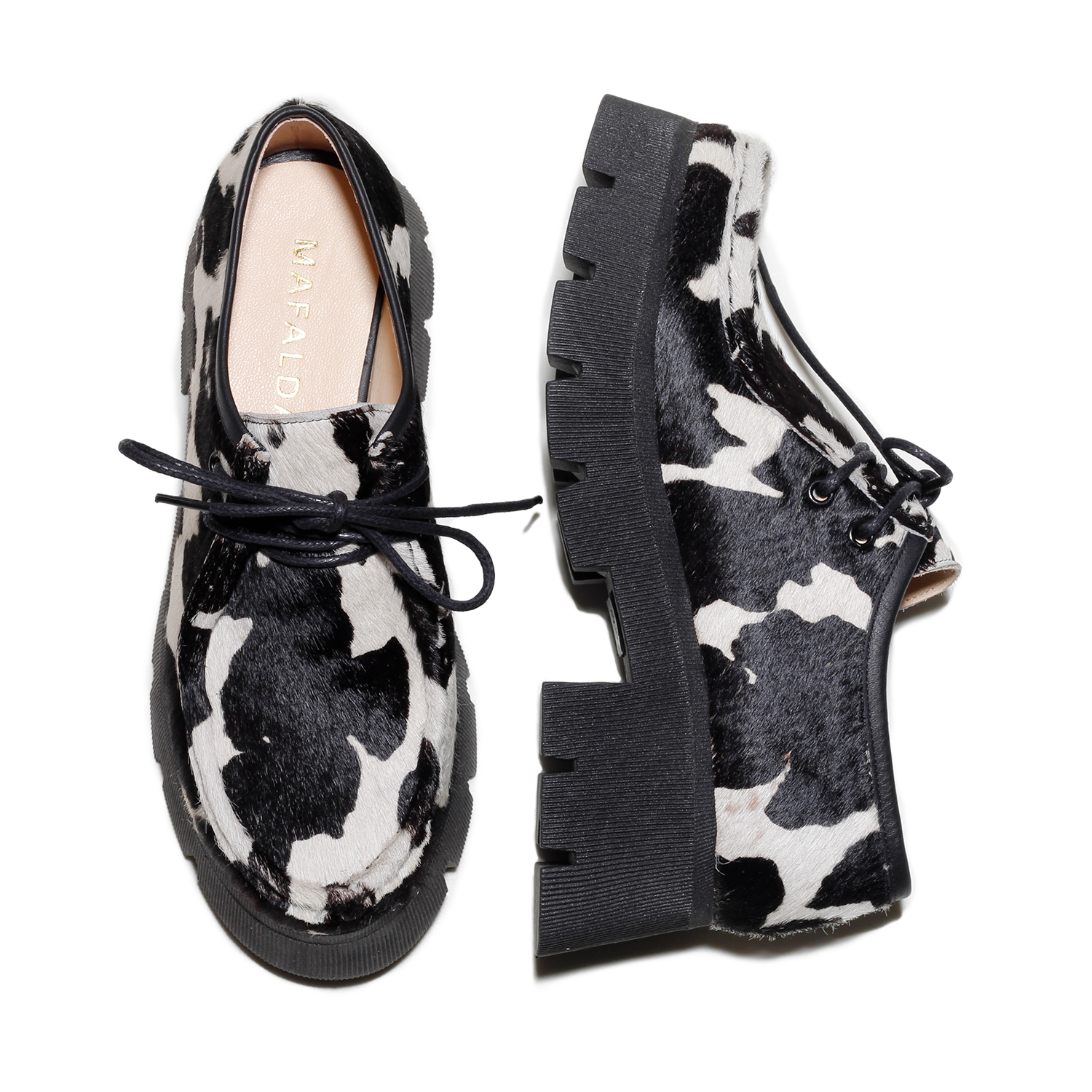 Naomi Cow-Print Leather Loafers – Mafalda