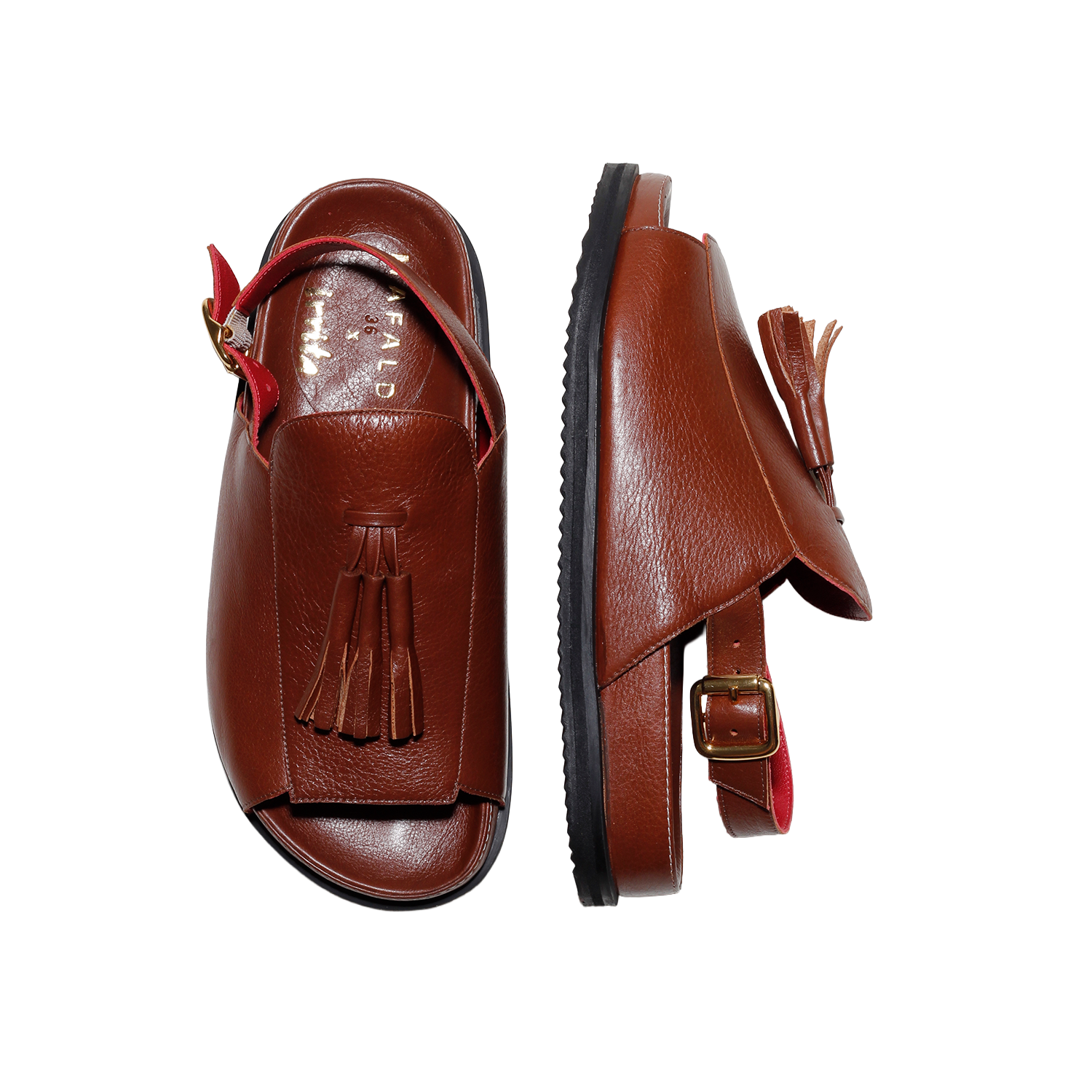 Rita Brown Tassel Chunky Sandals