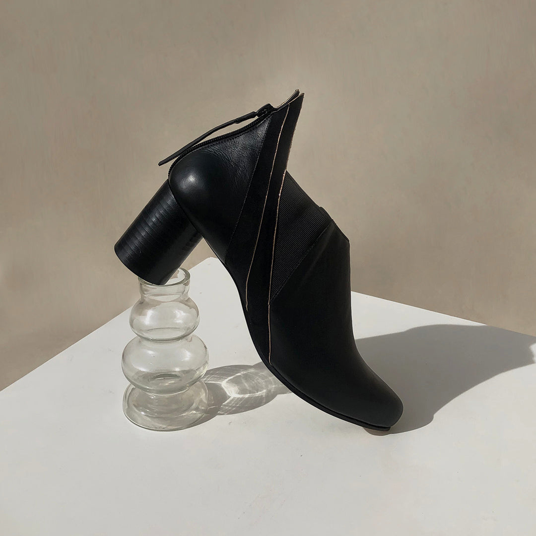 Manu Black Heel Ankle Boots