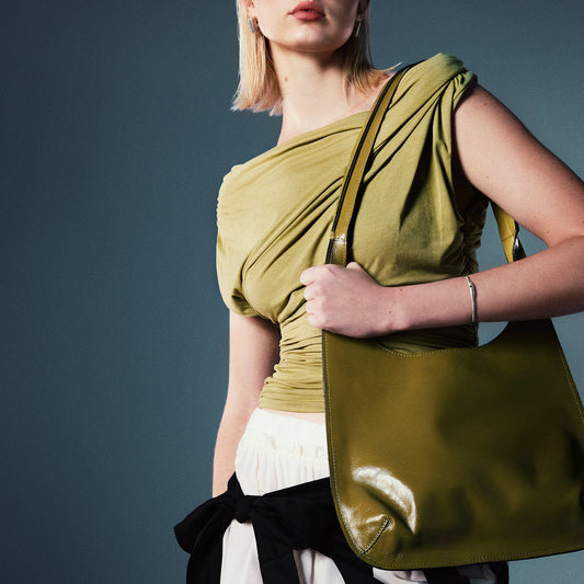 Talita Green Patent Leather Bag