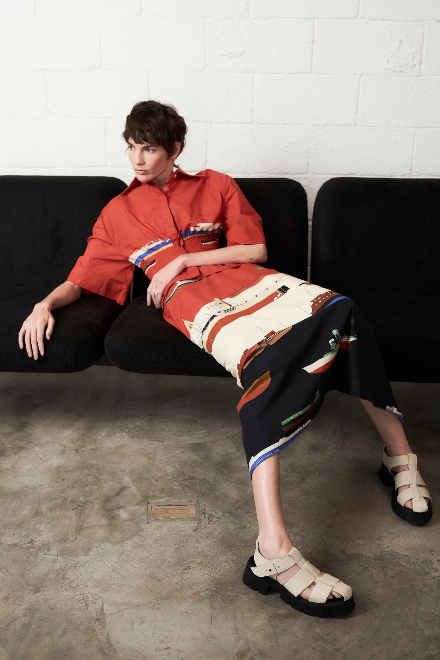 Aurora Off-White Chunky Sole Sandals