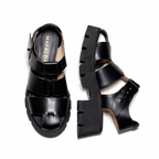 Aurora Black Chunky Sole Sandals
