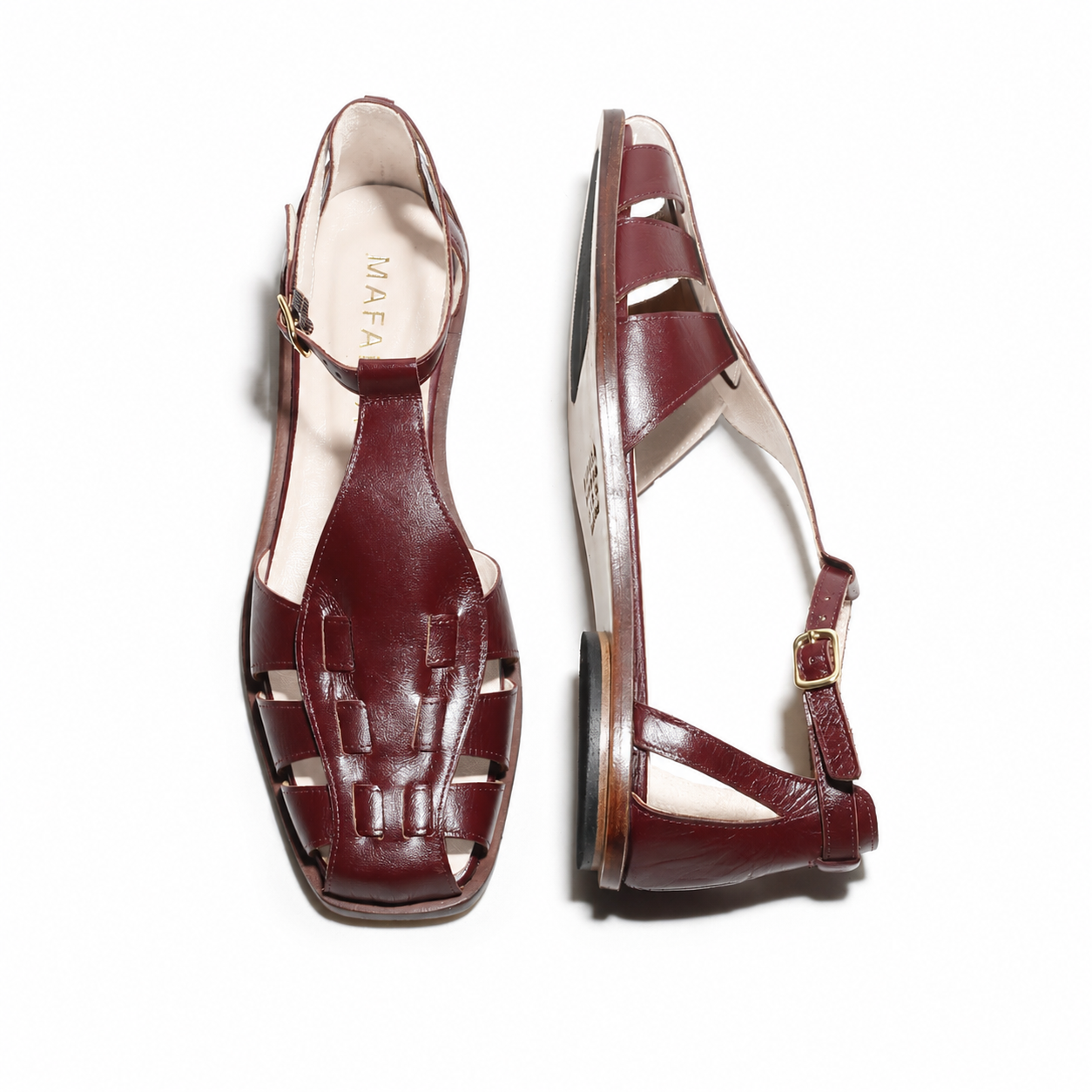 Ida Wine Fisherman Sandals