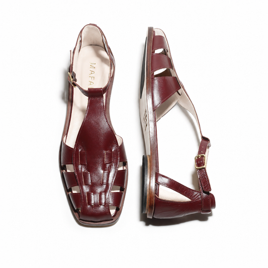 Ida Wine Fisherman Sandals