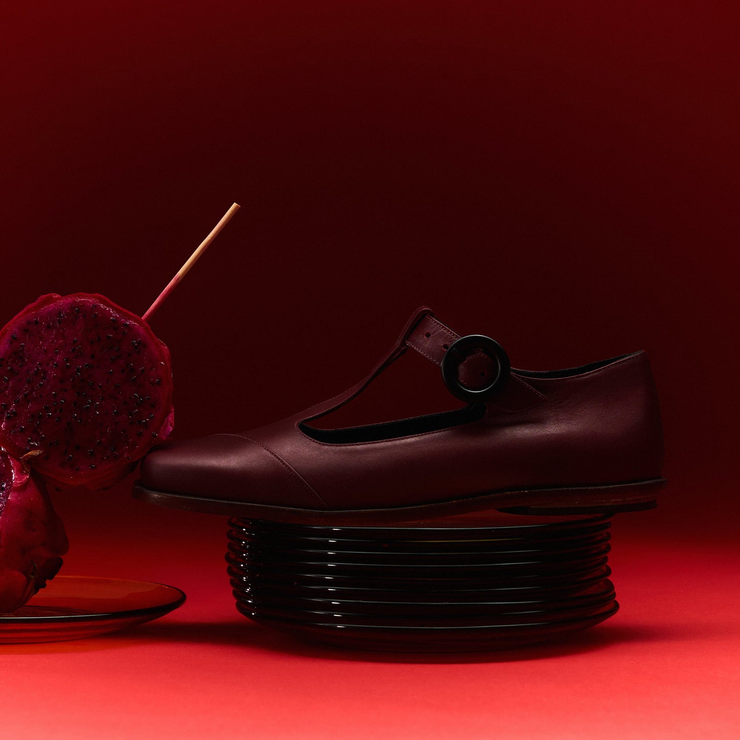 Claire Wine Mary-Jane Flats