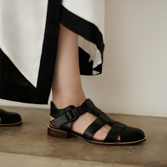 Sandalias de pescador negras Eloah