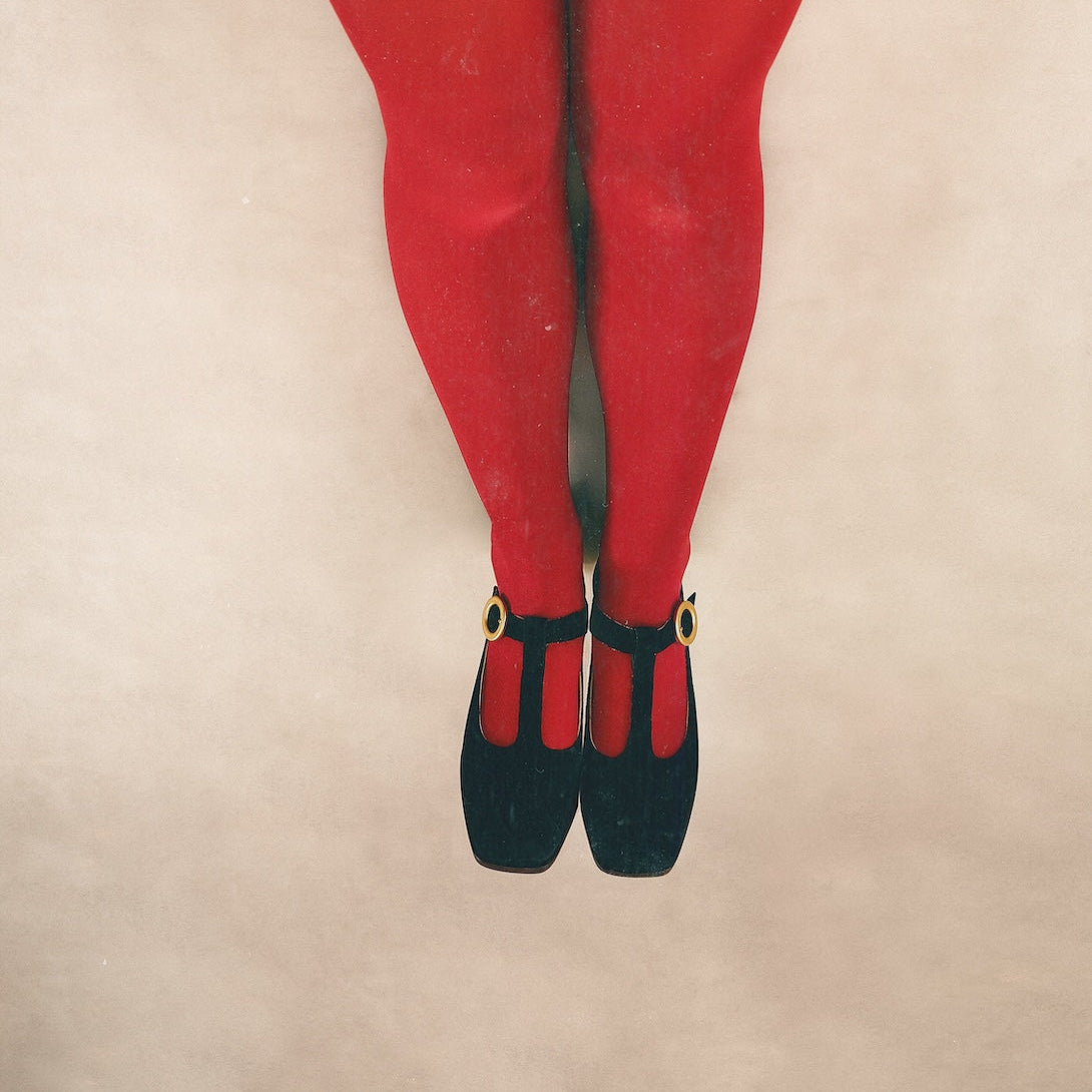 Claire Black Suede Mary-Jane Flats