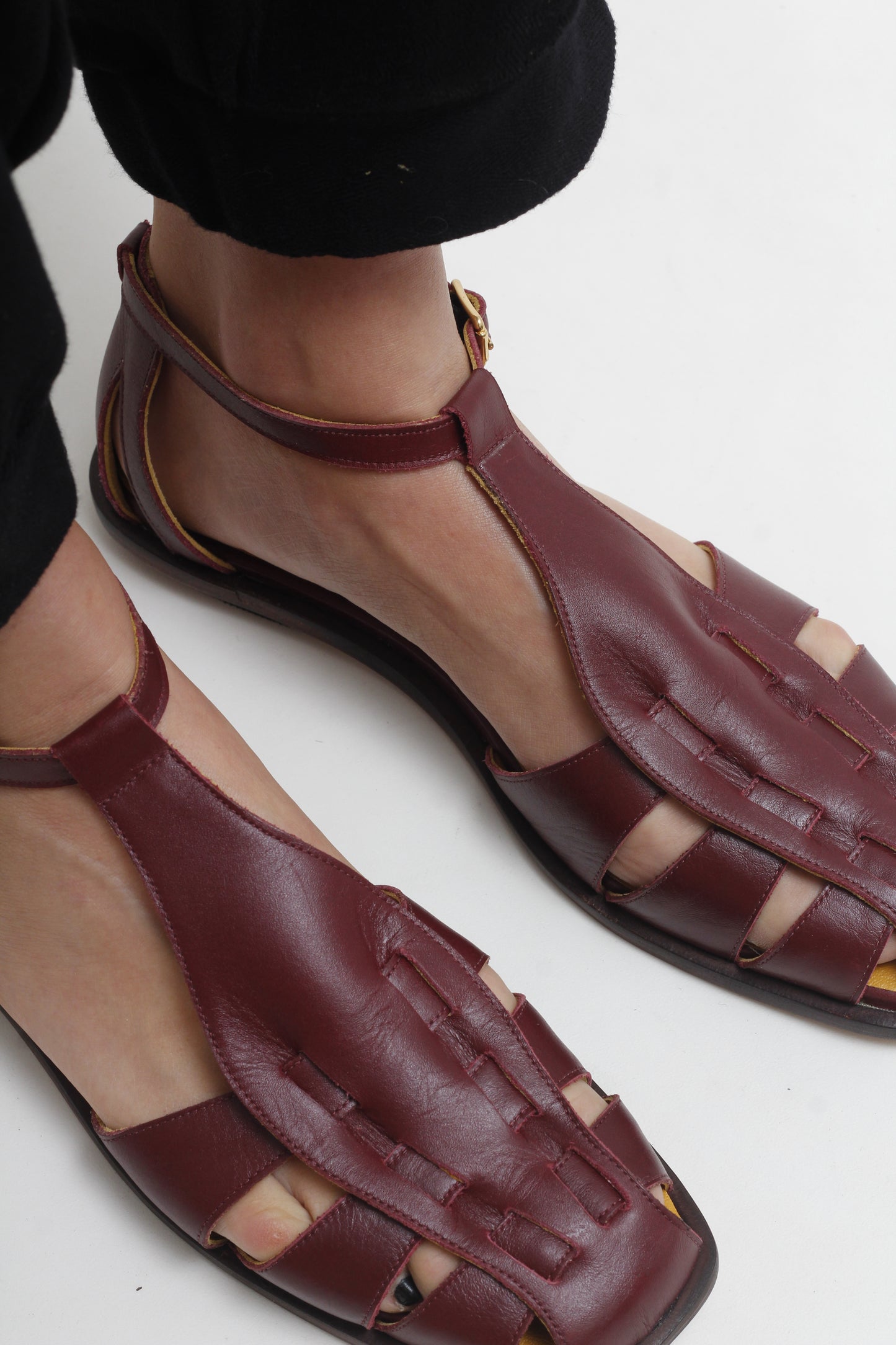 Ida Wine Fisherman Sandals