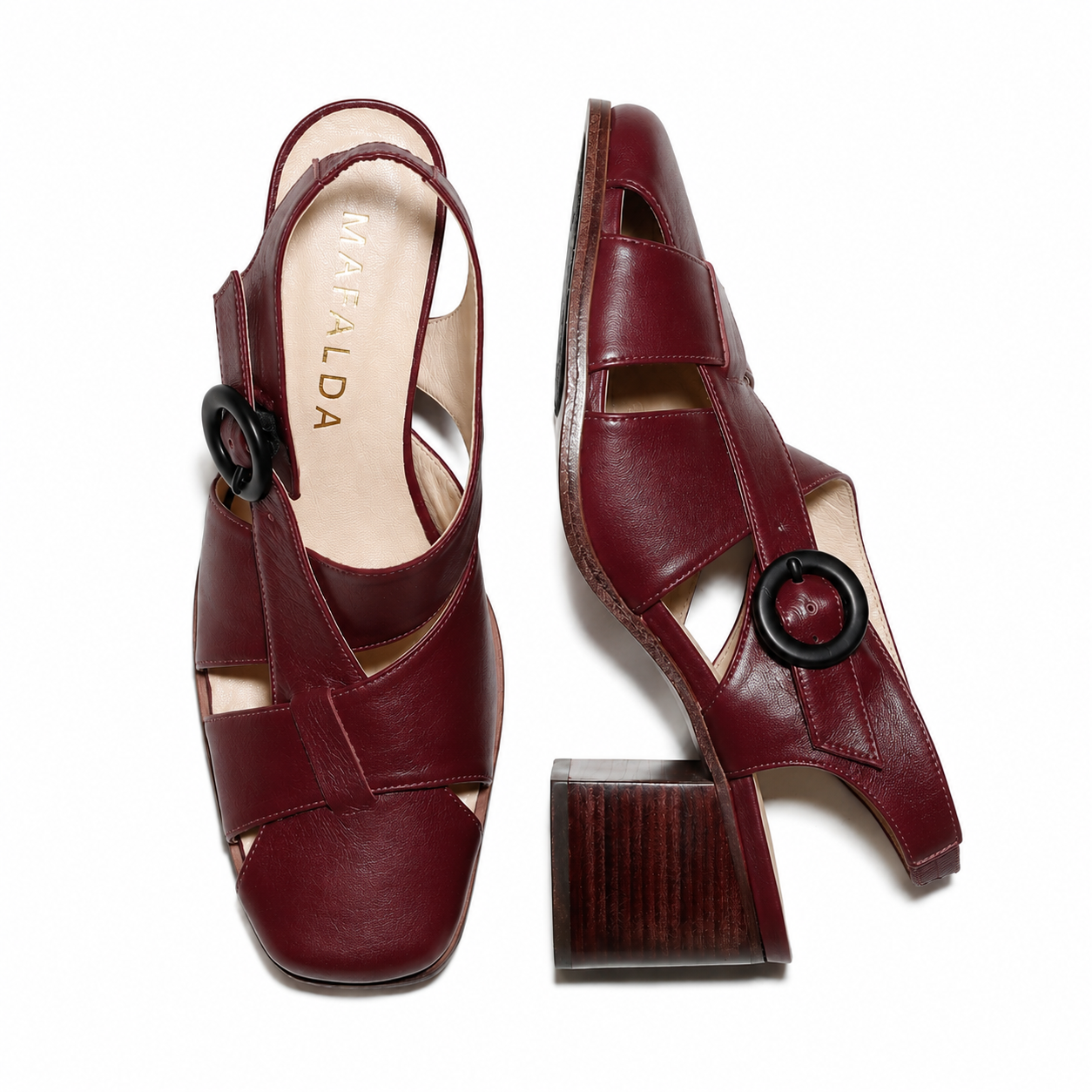 Lucia Burgundy Wine Leather Pumps