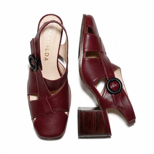 Lucia Burgundy Wine Leather Pumps