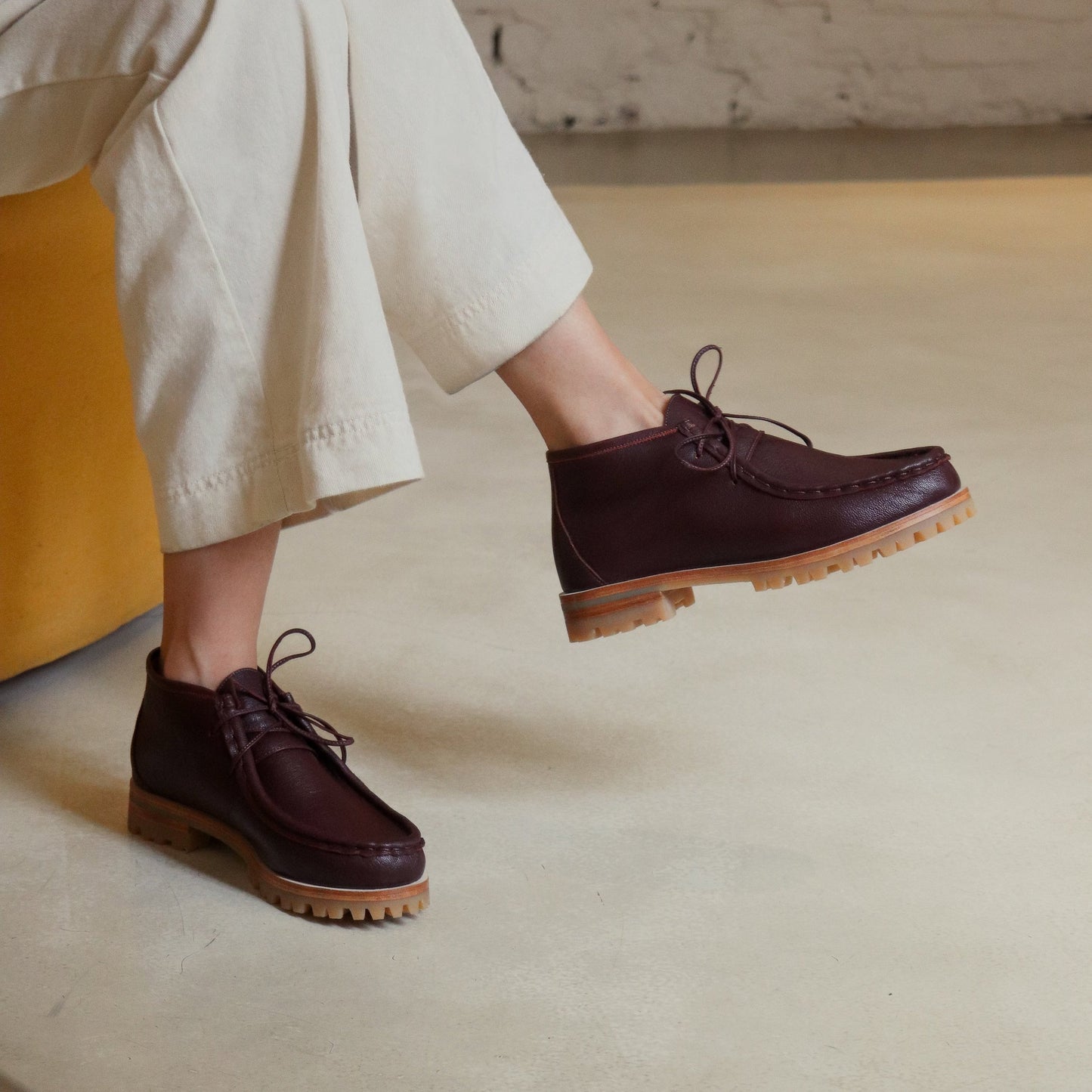 Mia Burgundy Wallabee Boots