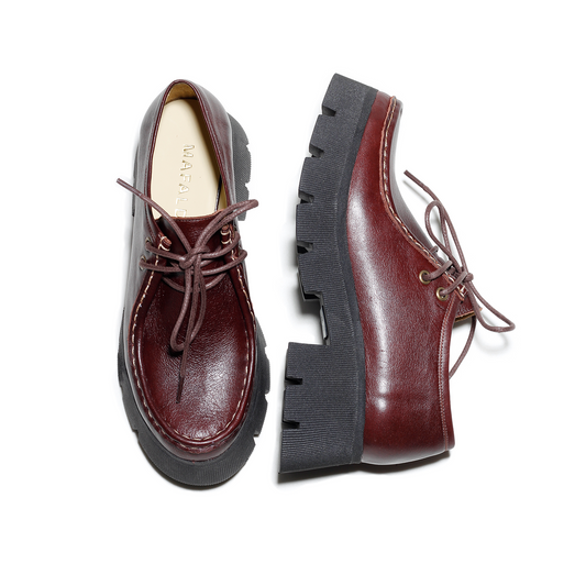 Naomi Coffee Brown Chunky Loafer By Mafalda Handmade detail craftsmanship front and side