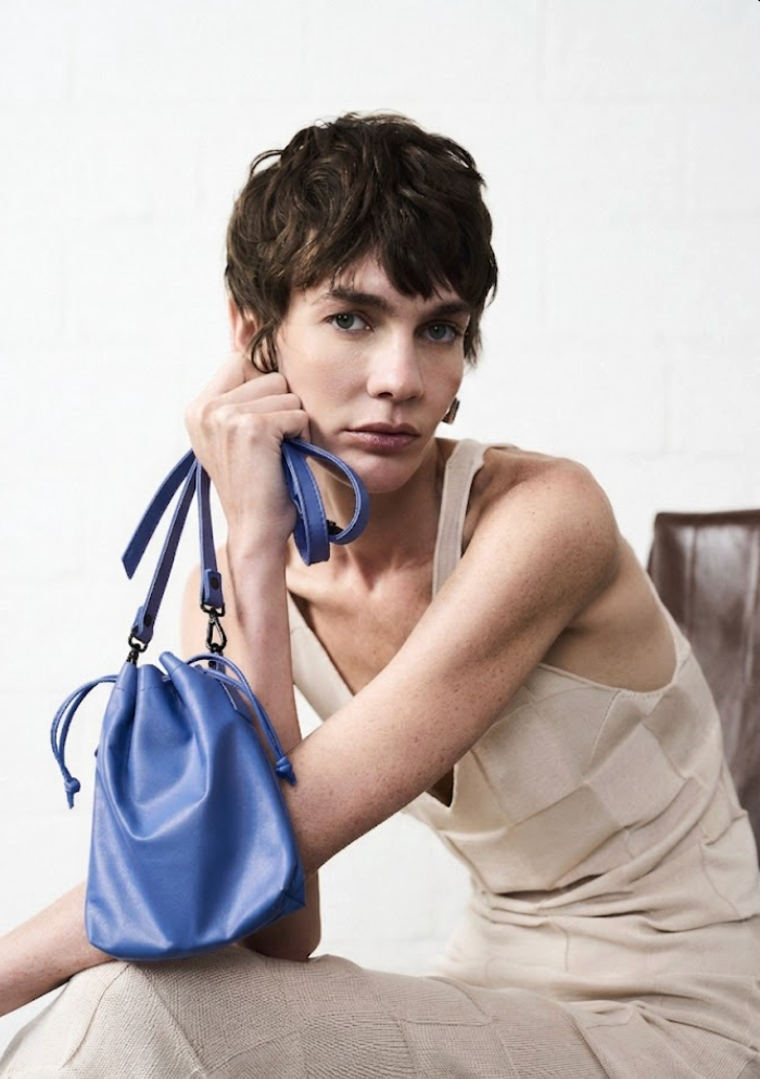 Mini Noa Blue Drawstring Bag