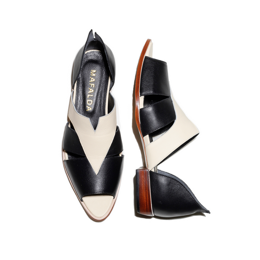 Agatha Two-Tone Peep-Toe Sandals