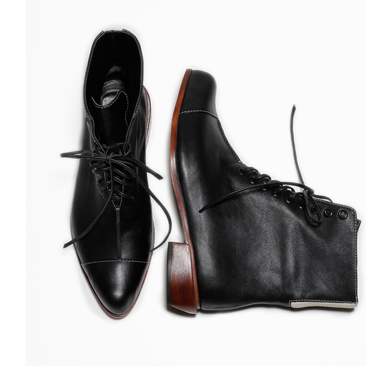 Amelie Black Pointy Toe Ankle Boots