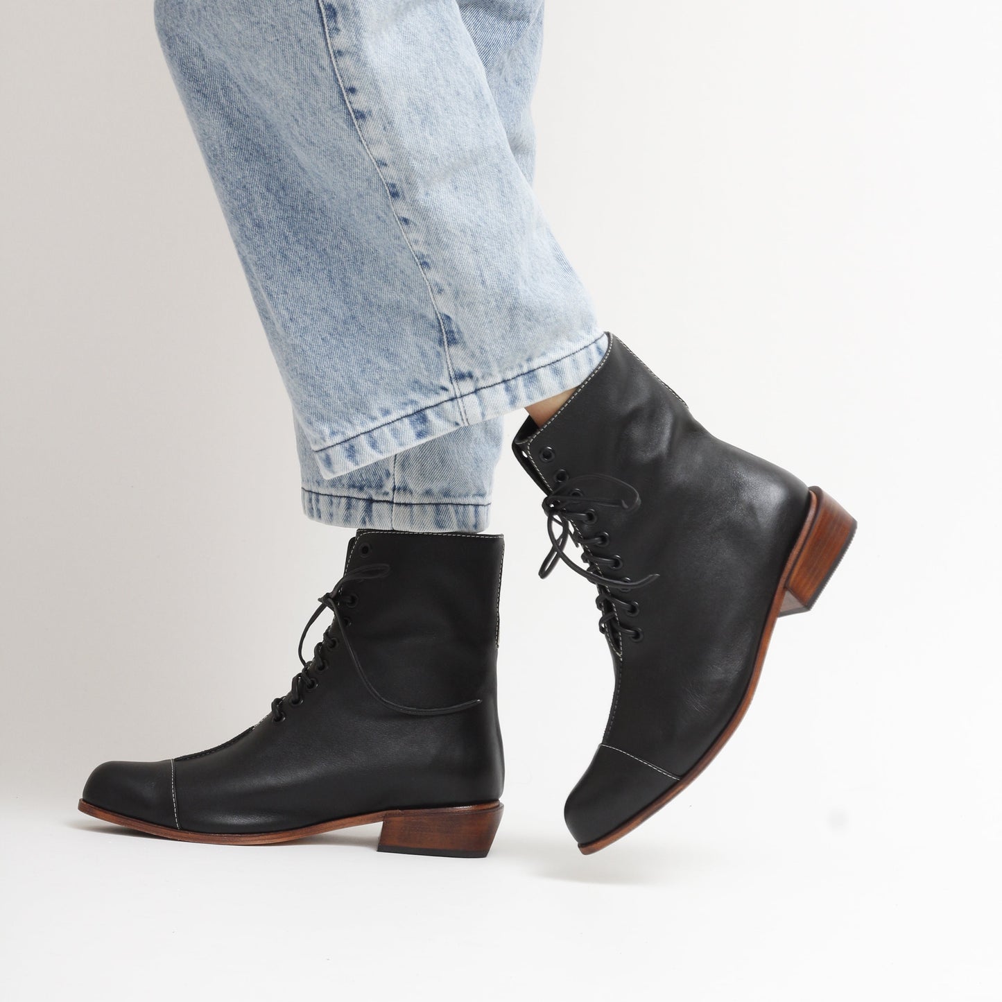 Amelie Black Pointy Toe Ankle Boots