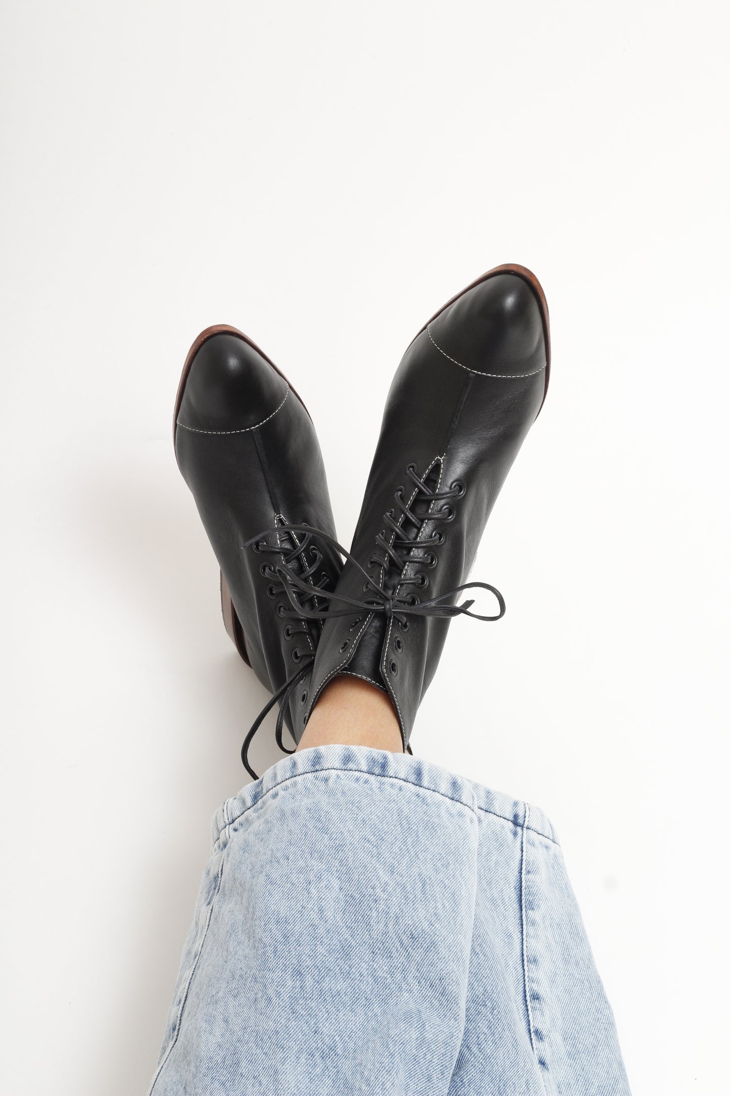 Amelie Black Pointy Toe Ankle Boots