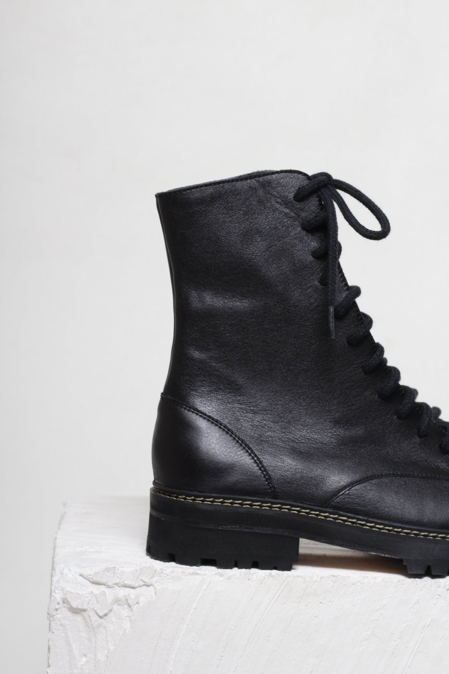 Angelina Black Combat Boots