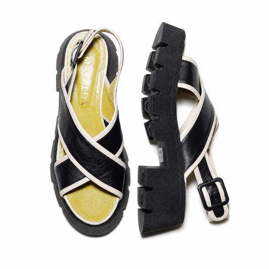 Anita Black and White Chunky Sandals