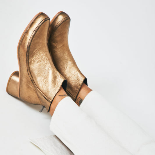 Aphrodite Gold Ankle Boots