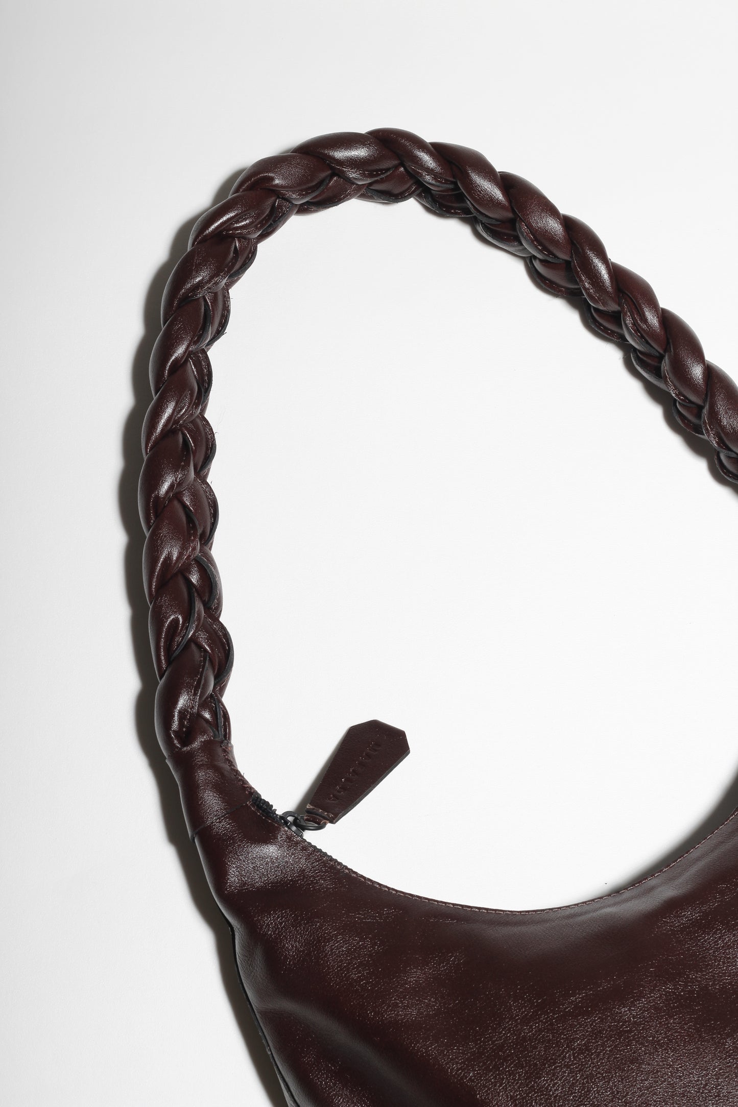 Ara Coffee Brown Braided Bag - Handmade Leather Bag