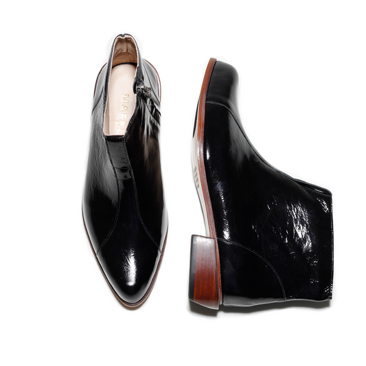 Bianca Black Patent Leather Boots