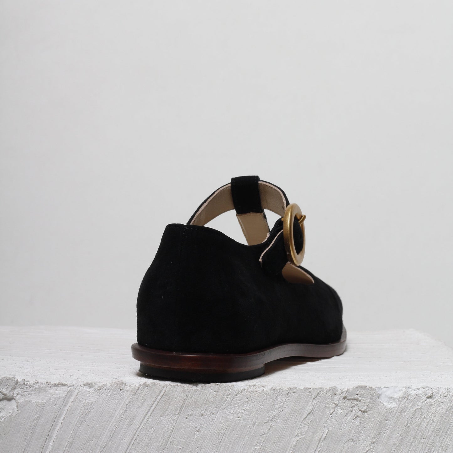 Claire Black Suede Mary-Jane Flats