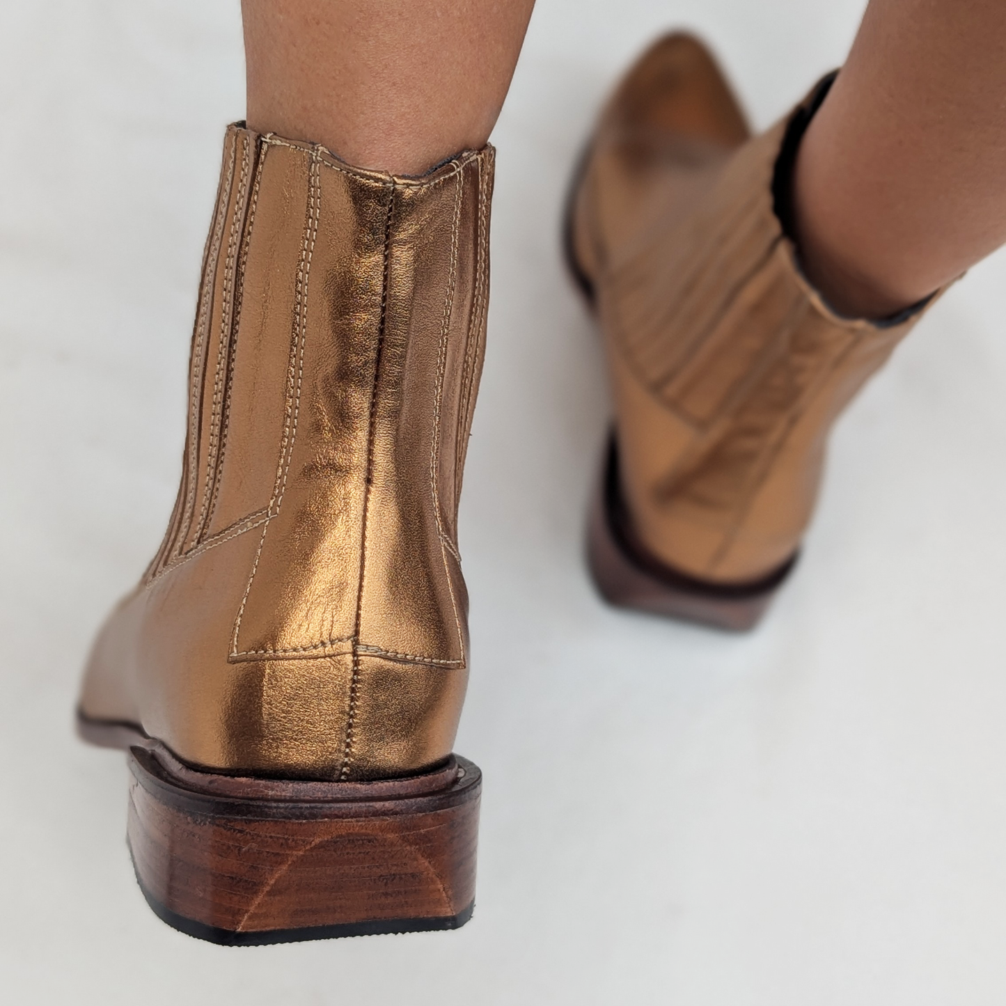Cordelia Gold Ankle Boots