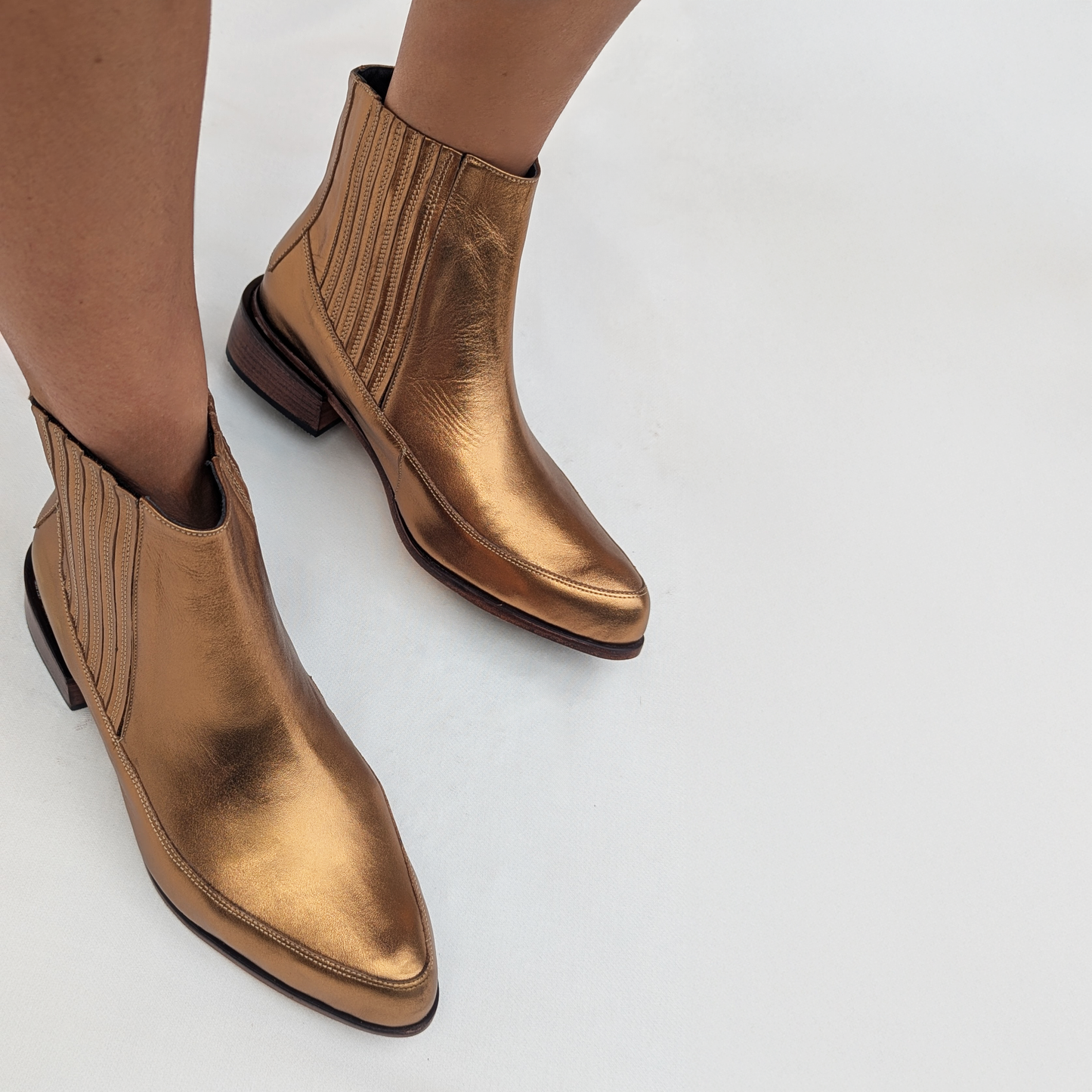 Cordelia Gold Ankle Boots