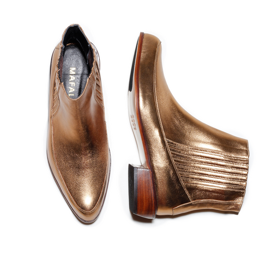 Cordelia Gold Ankle Boots