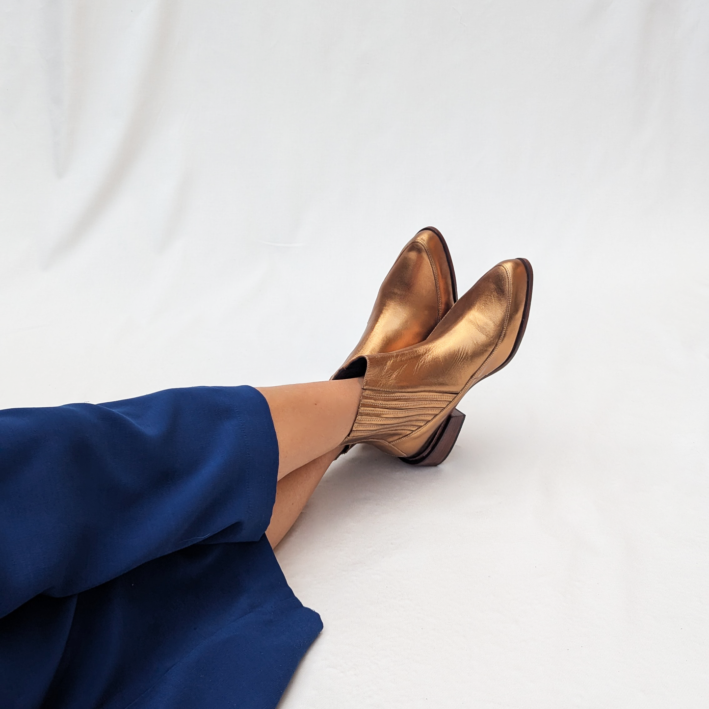 Cordelia Gold Ankle Boots