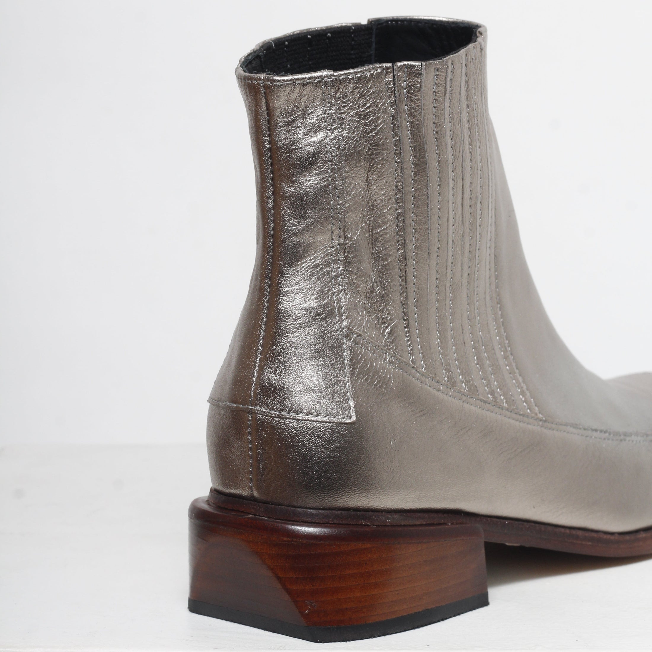 Square-Toe Ankle Boots Stable Heel Leather – Cordelia main image 1
