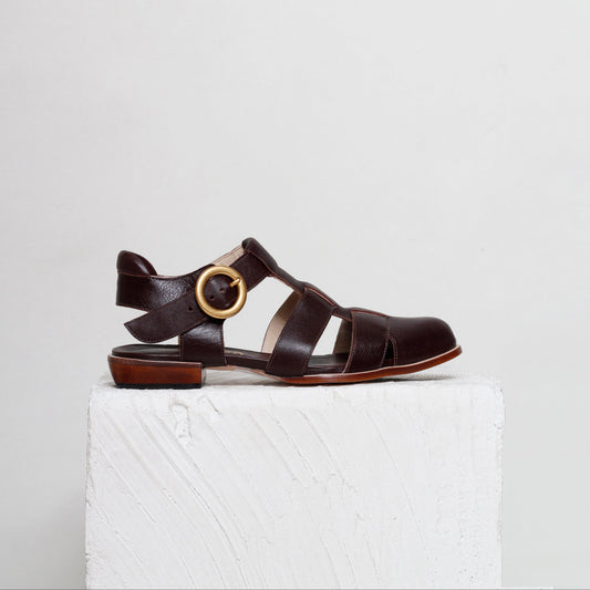 Eloah Brown Fisherman Sandals