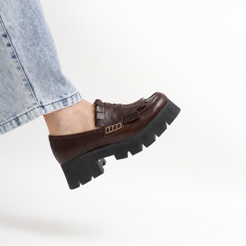 Francis Fringe Maroon Chunky Loafers