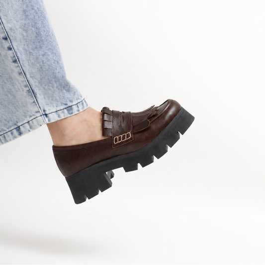 Francis Fringe Maroon Chunky Loafers