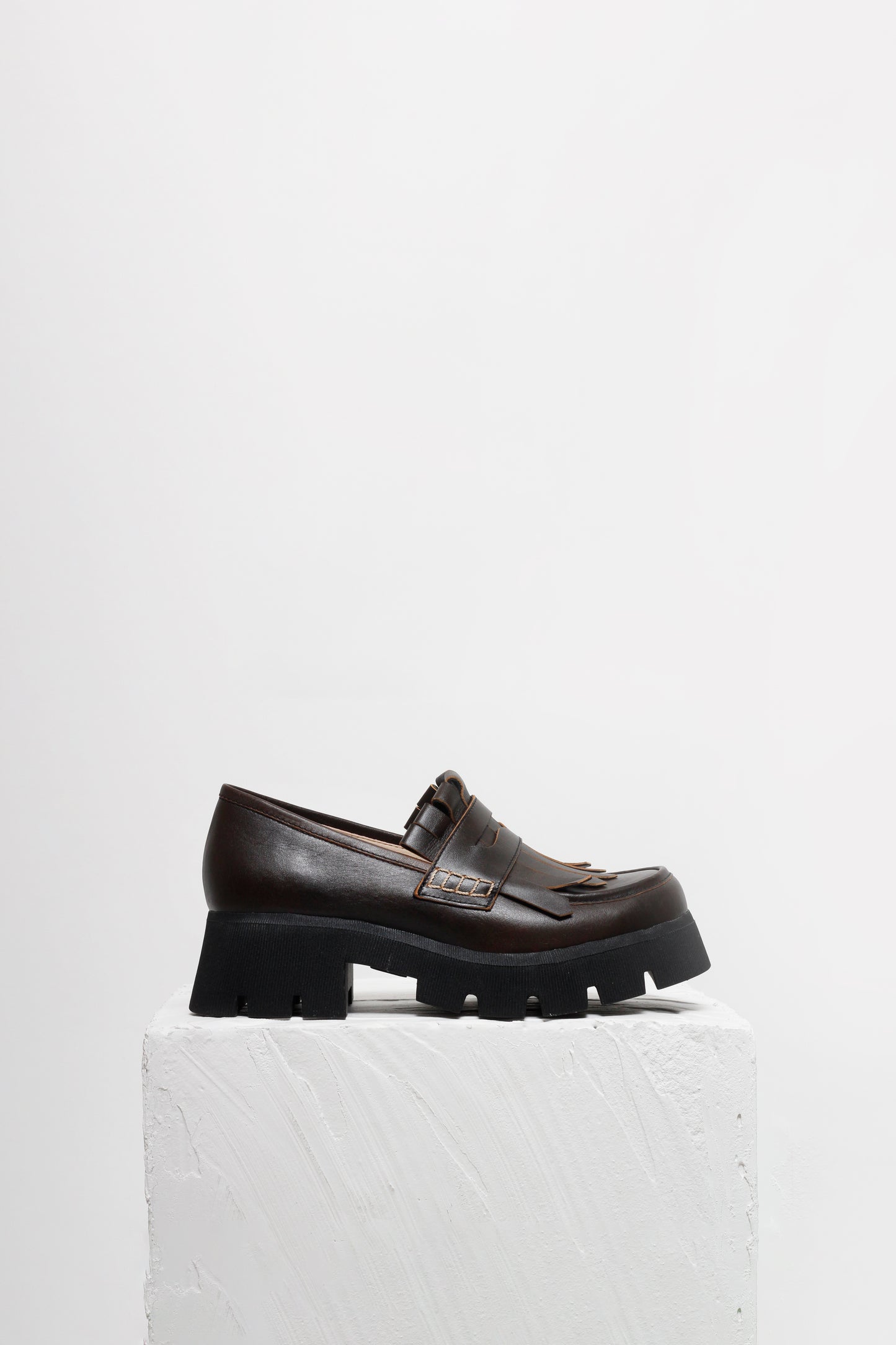 Francis Fringe Maroon Chunky Loafers