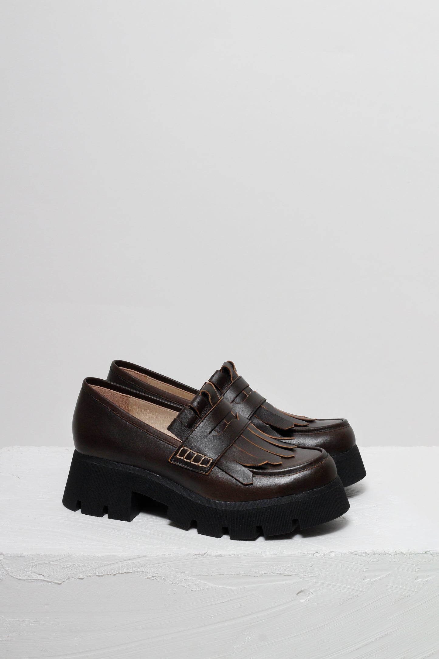 Francis Fringe Maroon Chunky Loafers