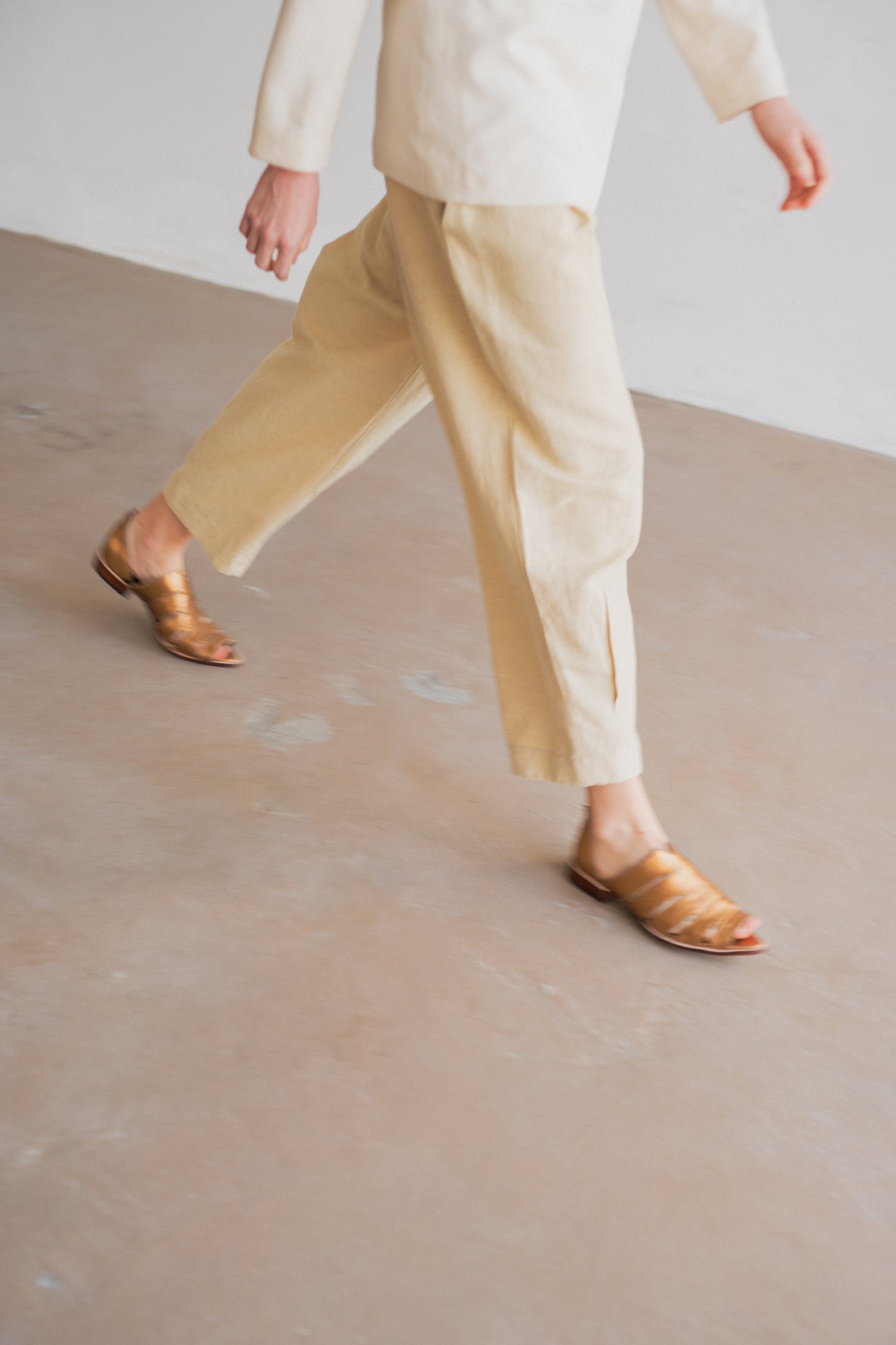 Gisele Gold Peep-toe Sandals