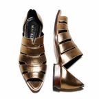 Gisele Gold Peep-toe Sandals