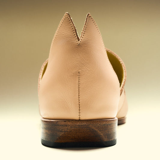 Gisele Peep-toe Smart Sandals by Mafalda Handmade cut out and heels detail