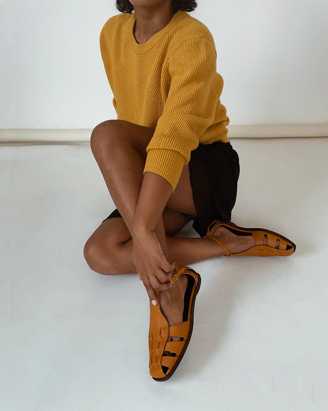 Ida Saffron Yellow Fisherman Sandals