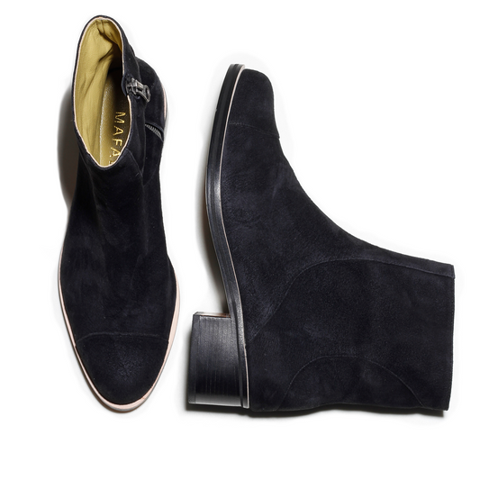 Ines Black Suede Ankle Boots